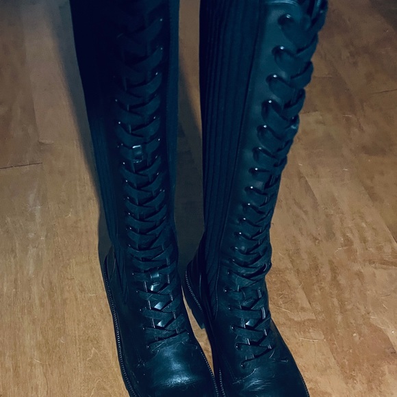 Lila knee length combat boots are a chic twist on the utilitarian classic. - Picture 7 of 7